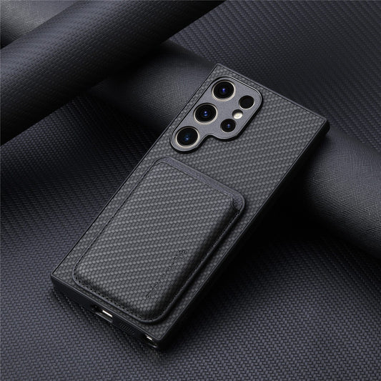 2-in-1 Card Holder With Card Leather Pattern Phone Case For Samsung S22 S23 S24 S24Plus S24Ultra