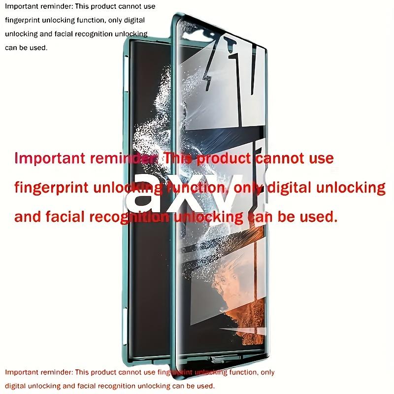 No Fingerprint Identification, Cannot Be Used Normally With Phone Film, Not Shockproof, Full-coverage Phone Case For Samsung Galaxy S23 S21 S22 Ultra, 360° Flip Metal Plated Phone Case With HD Tempered Glass Full Screen Protective Cover