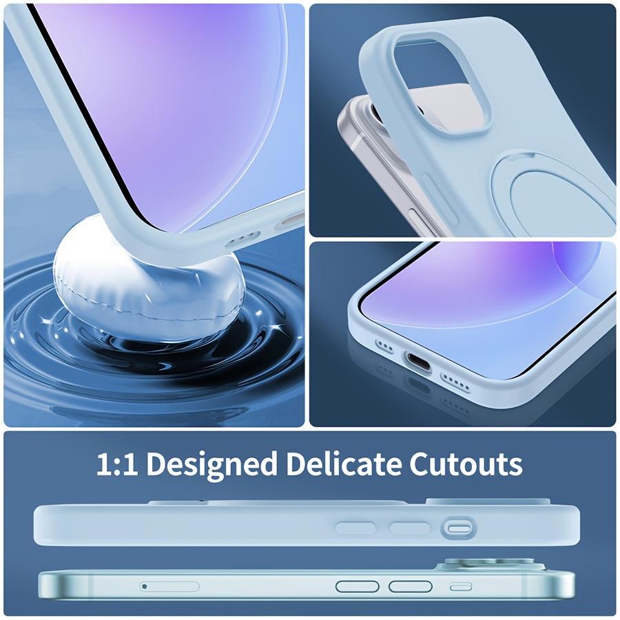Silicone Magnetic with Holder Phone Case for iPhone 12/12 Pro/12Pro Max/ iPhone 13/13 Pro/13Pro Max iPhone 14/14 Pro/14 Plus/14Pro Max iPhone 15/15 Pro/15 Plus/15Pro Max With Candy Colors, Classic Style,Full Coverage Lens for Men and Women
