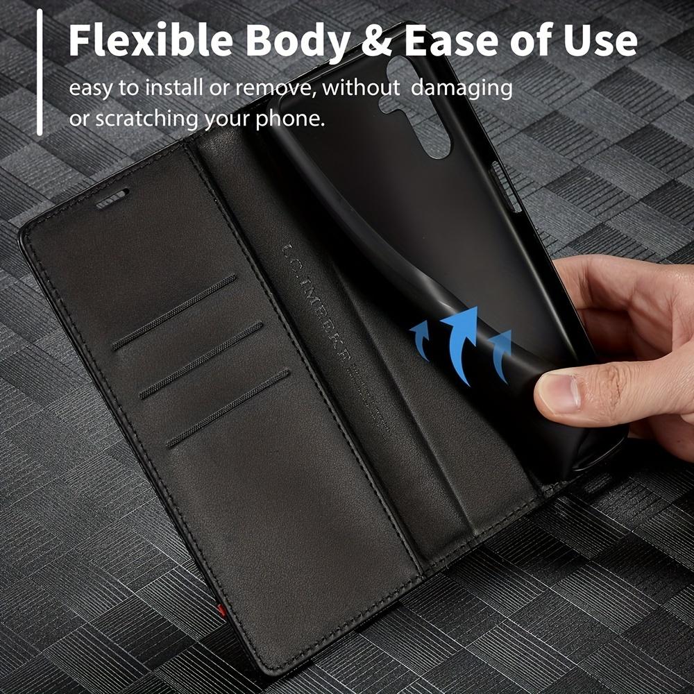 Premium Leather Wallet Case with Carbon Fiber Pattern for Samsung Galaxy S23 Ultra S22 S21 FE Ultra S20 FE S10 Plus A54 A53 A52 A52s A51