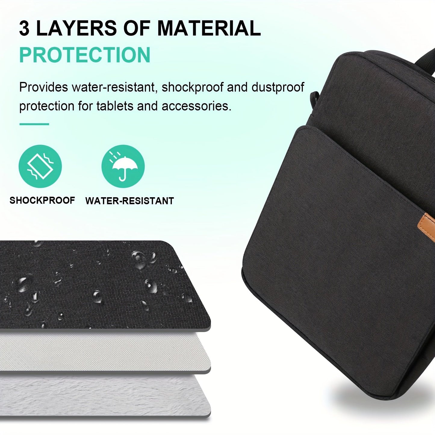 Tablet Sleeve Bag Carrying Case For 22.86-33.02 Cm Tablets, Fits For IPad Pro 27.94 Cm, For IPad Air 5/4 10.9'', IPad 9/8/7th Gen 10.2, For Samsung Galaxy Tab S8 A9 Plus A8, Surface Go 10.5, With Shoulder Strap