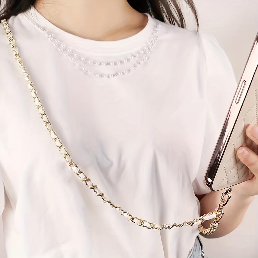 Premium Metal & Leather Mobile Phone Lanyard - Secure Your Device & Prevent Loss!