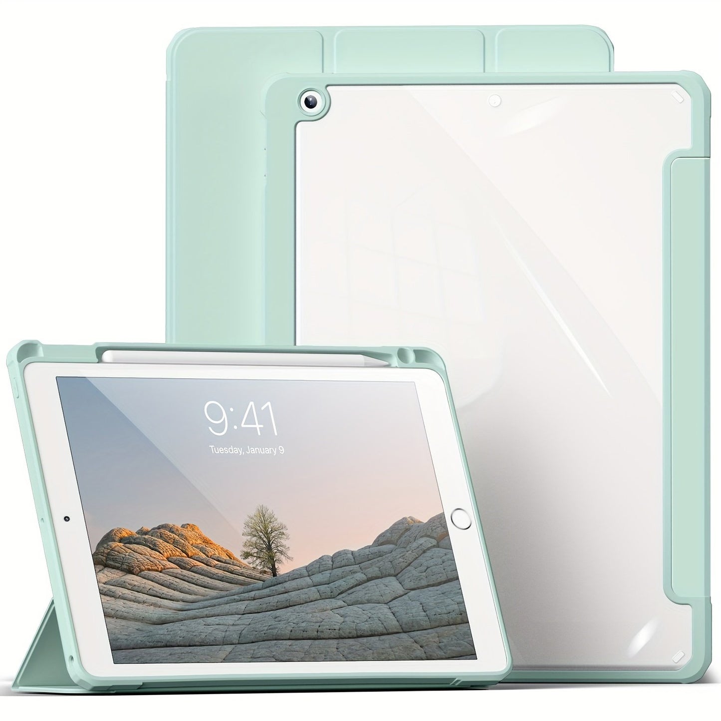 Case Transparent Acrylic Protective Pad Case With Pencil Slot Anti-bending Smart Case For IPad 7th 8th 9th Generations 2021/2019/2020 Ipad Air 4 IPad Air 5 IPad 2022 M2 Pro 11 IPad 10 Generations 2022 IPad Mini 6 Case Auto Sleep/Wake