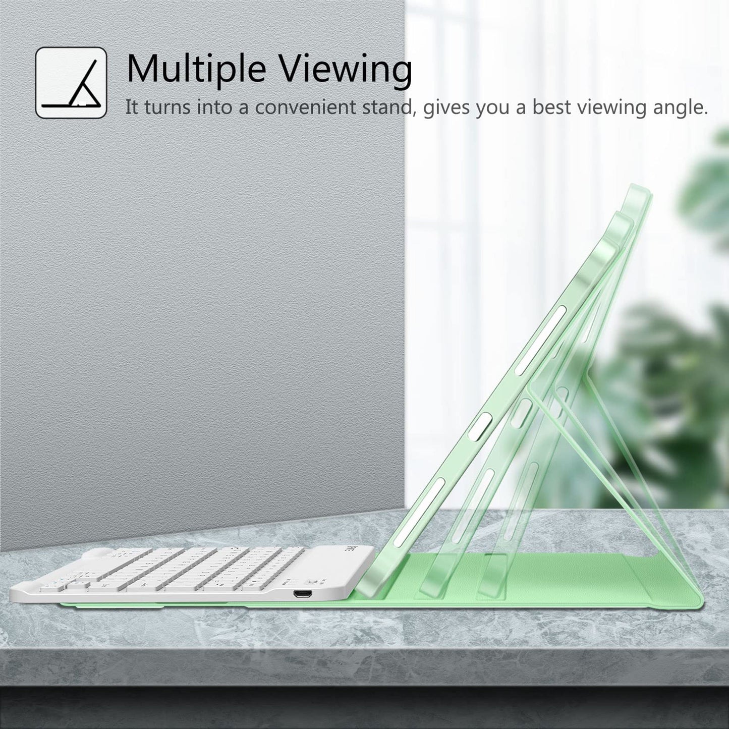 Keyboard Case for iPad Air 1/Air 2/Air 3/Air 4/Air 5, iPad 5th/6th/7th/8th/9th/10th Generation, iPad Pro 12.9 Inch 2020/2021/2022, iPad Pro 11 Inch 2018/2020/2021/2022 with Pen Holder - Soft TPU Back Cover with Magnetically Detachable Wireless BT Keyboard