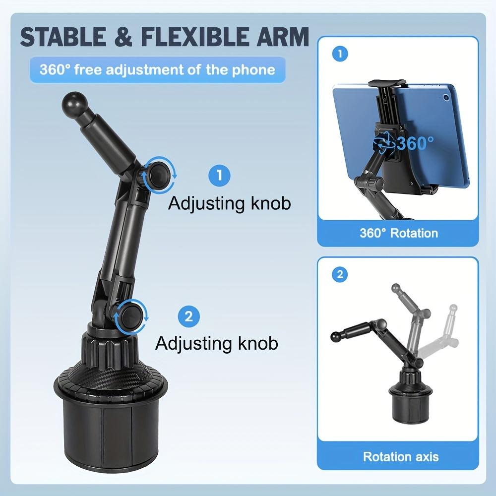 Universal Car Cup Holder Mount for Tablets and Smartphones - Stable and Adjustable with Compatibility for 4-14 inch Devices