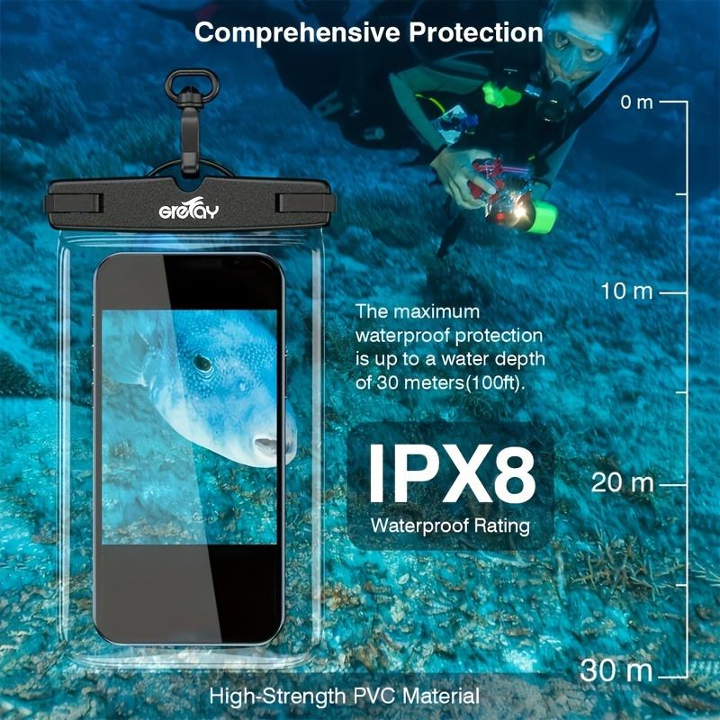 2pcs Waterproof Mobile Phone Case, Underwater Phone Pouch Cover - Easy Lock & Heavy Duty Dustproof Dry Bag, Compatible For 4-7 Inch IPhone 15 14 13 12 11 Pro Max/ Galaxy S22 Ultra S21 S20 A12 And Other Smartphones (Transparent)