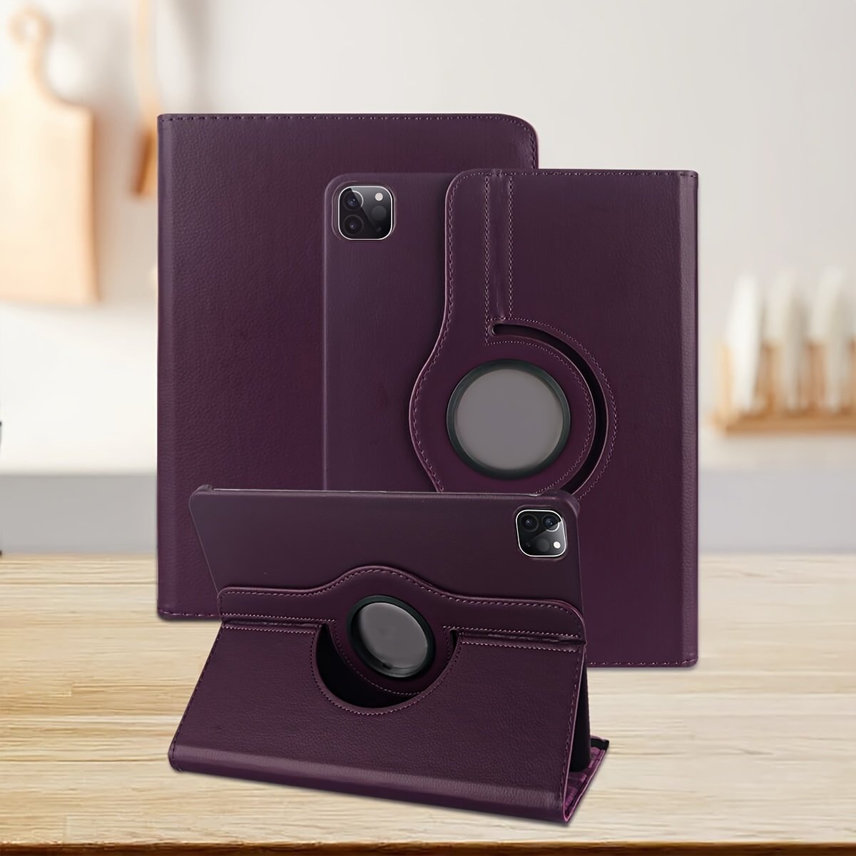 A Design Sense Can Be Rotated Lychee Pattern Solid Color, Magnetic Suction Wake Sleeping Standable Anti-fall Wear-resistant Seven Classic Colors Available New Flat Protective Cover, Suitable For Mini1/2/3/mini4/mini5/mini6/9.7/10.2/10.5/10.9/11/10