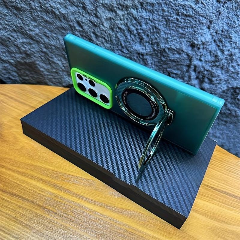 This Innovative Design Soft Border Phone Case With Laser Double-Layer Colorful Silver Magnetic Suction Ring And Circular Folding Bracket Is Suitable For Samsung Phones SAMSUNG Galaxy S24 S23 S22 Plus + Note 20 Ultra Note20 S 24 Plus Ultra.