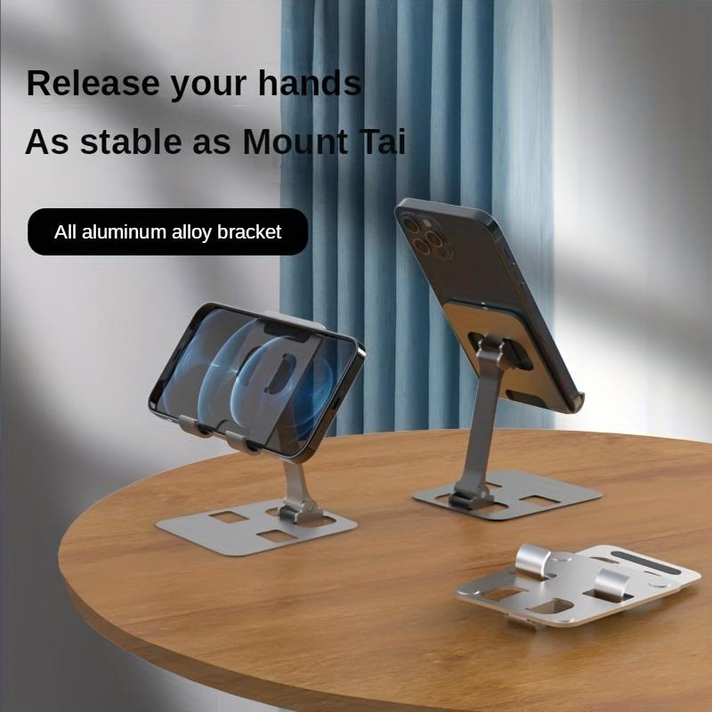 Universal All Aluminum Alloy Portable Foldable Desk Holder For Cell Phone Smartphone Support Stand Mount Adjustable Flexible Desktop Mobile Phone Stand