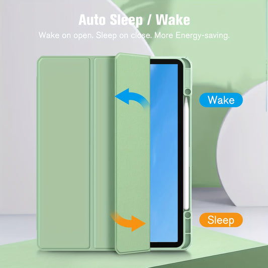 Premium Case For IPad Air 1/Air 2/Air 3/Air 4/Air 5, For IPad 5th/6th/7th/8th/9th/10th Generation, For IPad Pro 12.9 Inch 2020/2021/2022, For IPad Pro 11 Inch 2018/2020/2021/2022 With Pen Holder,  Shockproof Cover W/Clear Transparen