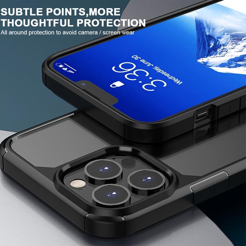 3 In 1 Phone Case With Tempered Glass Screen Protector And Lens Camera Protector For IPhone 15 14 13 12 11 Pro Max Plus Phone Back Cover