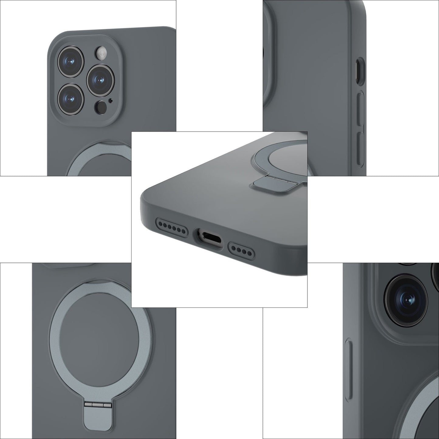 new silicone phone cover 360 full protector shell shockproof ring holder for Iphone 15 pro max mobile phone cases