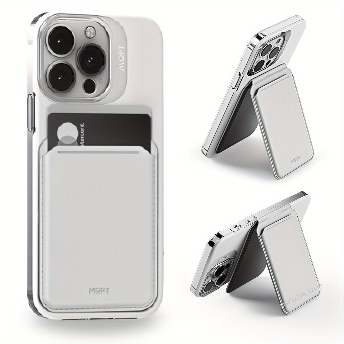 MOFT MagSafe Flash Phone Wallet Stand for iPhone 14/13/12 Series - Adjustable, Ergonomic, Grip