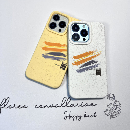 Suitable For IPhone Using Degradable Material Lens, High Shell Body And Thick Pattern Surface, Allowing Hanging Rope Phone Case