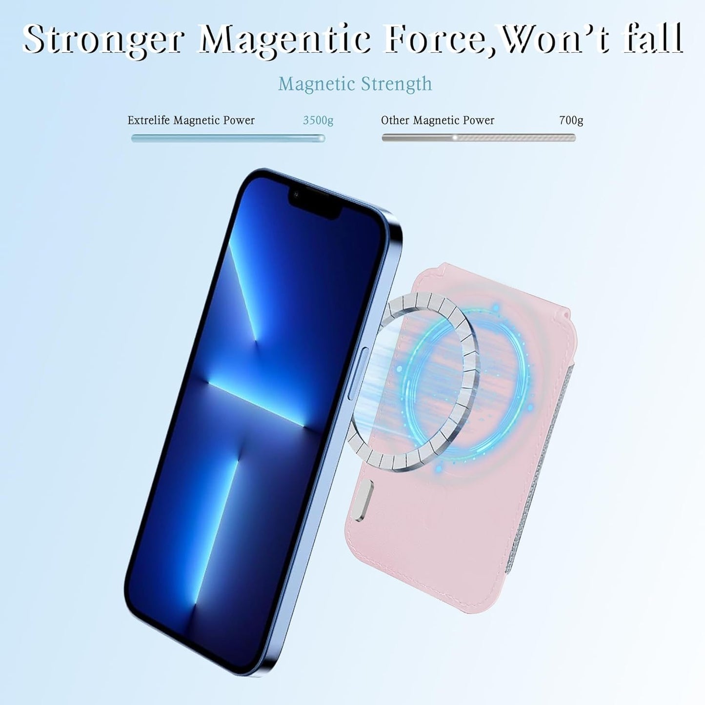 Phone Magsafe Wallet With Airtag Anti Loss Card Solt,Magnetic PU Leather Card Holder Stick on Phone or Phone Case for your iPhone 15/14/13/12/Pro/Plus/Pro Max Series