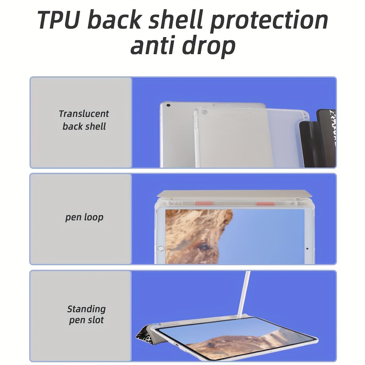 Notebook Pattern Case For Tablet, Wear-resistant Magnetic Suction Automatic Sleeping Wake Three-fold Two Stand Modes, New Literary Style Protective Cover, Suitable For Ipad Mini4/5/mini6/9.7/10.2/10.5/10.9/11/10 Generation Models. Pen Not Included