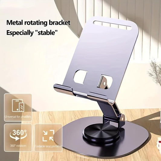 360° Rotatable All-aluminum Mobile Phone Holder, Adjustable Lift, Portable Tablet Holder Suitable For All Mobile Phones, Tablets, For IOS/Android - Ideal For Office Work, Watching Dramas, Online Classes, Watching TV, And Live Streaming