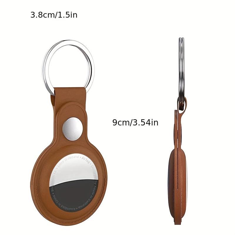 1pc Protective Leather Case Cover For AirTag With Key Ring