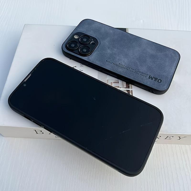 Luxury Artificial Sheepskin Leather Phone Case For iPhone 15 14 13 12 11 Pro Max Plus Men Women Silicone Bumper Shockproof Support Car Holder Cover