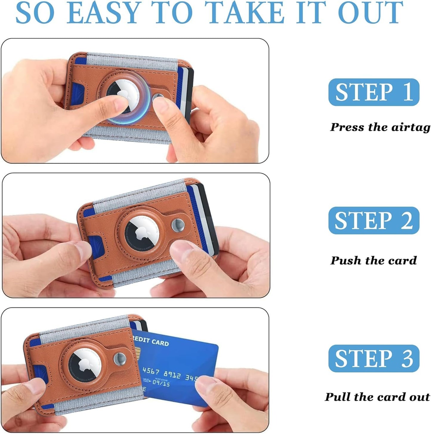 Phone Magsafe Wallet With Airtag Anti Loss Card Solt,Magnetic PU Leather Card Holder Stick on Phone or Phone Case for your iPhone 15/14/13/12/Pro/Plus/Pro Max Series