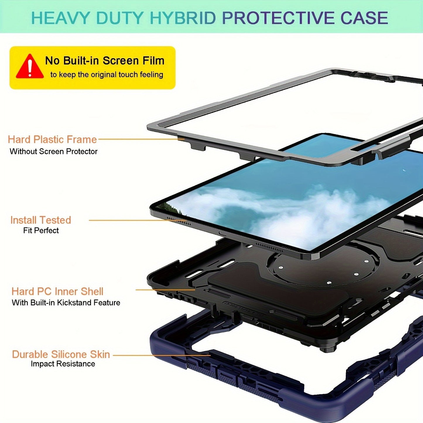 Case For IPad Air 5th 4th Generation For IPad Pro 11" 4th 3rd 2nd 1st Gen 2022 2021 2020 2018 Heavy Duty Rubber Rugged Proctect Cover With Swivel Handle Strap 360 Kickstand Pen Holder Silicone