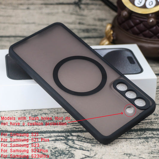 For Magnetic Shockproof Matte Case For Samsung Galaxy S23 Ultra S22 S21 Plus S20 FE Phone Protective Magnetic Cases