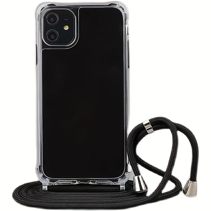 Crossbody Necklace Cord Lanyard Transparent Hard Case For iPhone 14 13 12  11 Pro Max Plus Clear Soft transparent Back Cover