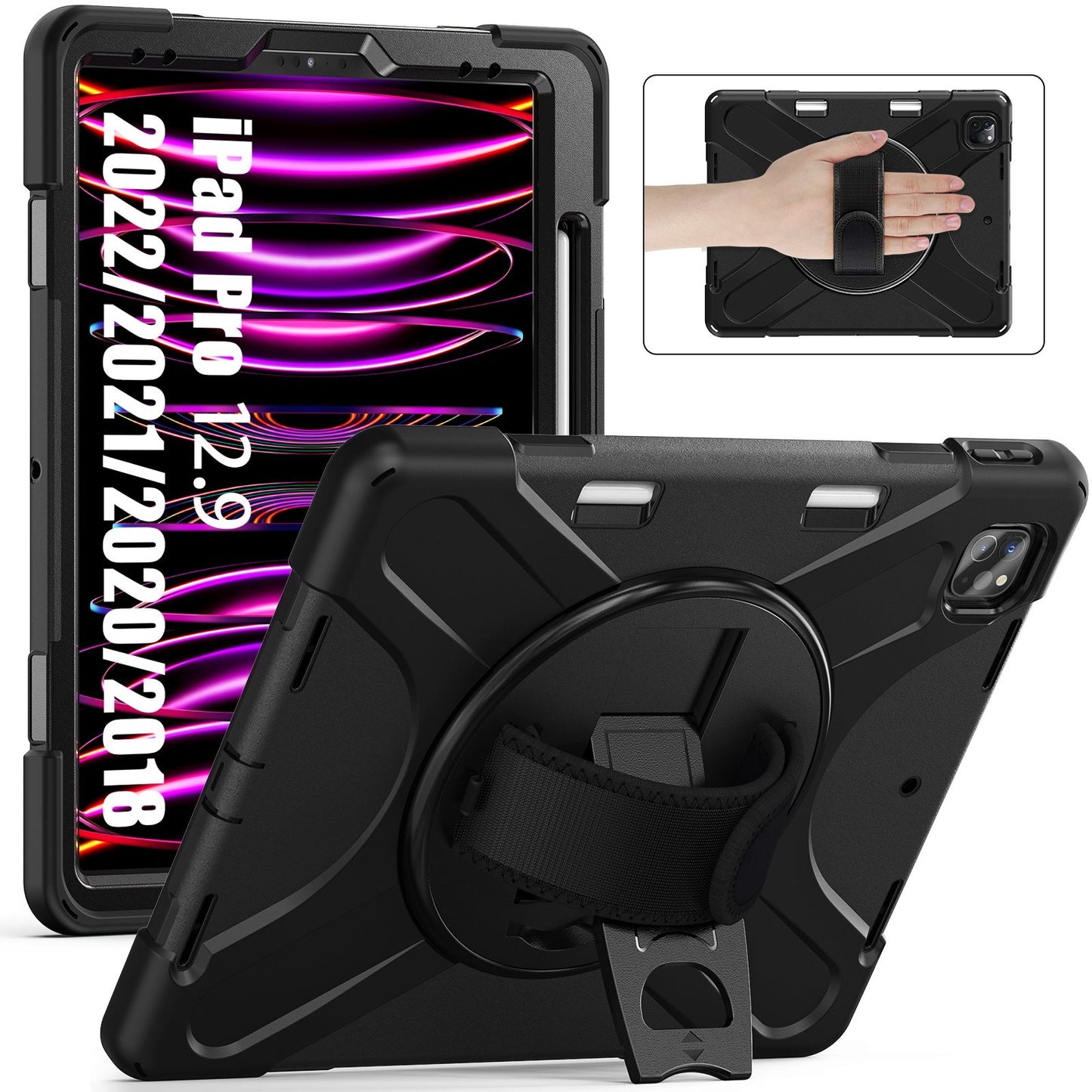 360 Degree Rotation Protective Case For IPad Pro 13 inch 2024 Released Tablet Case Shoulder Strap Exclusive