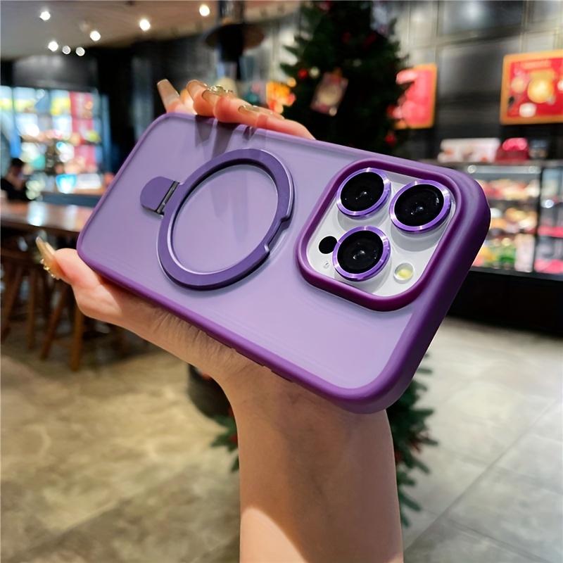 Luxury Magnetic Wireless Charger Invisible Ring Stand Phone Case For IPhone 15 14 13 12 11 Pro Max Plus Military Grade Shockproof Armor Silicone Bumper Matte Protective Cover