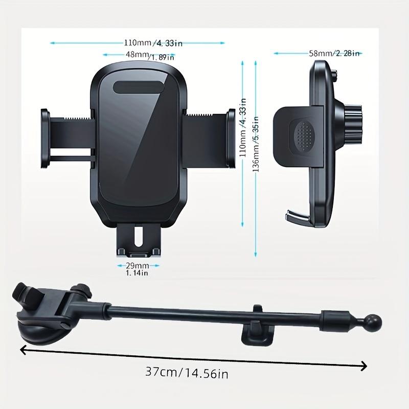 180 Degree Adjustable Car Phone Holder with Strong Suction Cup Base - Securely Mount Your Phone for Safe Driving