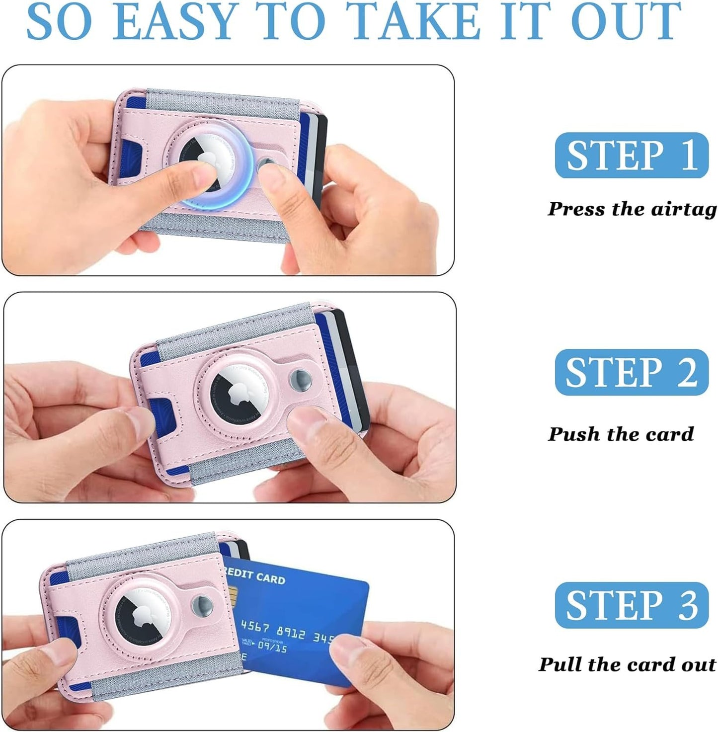 Phone Magsafe Wallet With Airtag Anti Loss Card Solt,Magnetic PU Leather Card Holder Stick on Phone or Phone Case for your iPhone 15/14/13/12/Pro/Plus/Pro Max Series