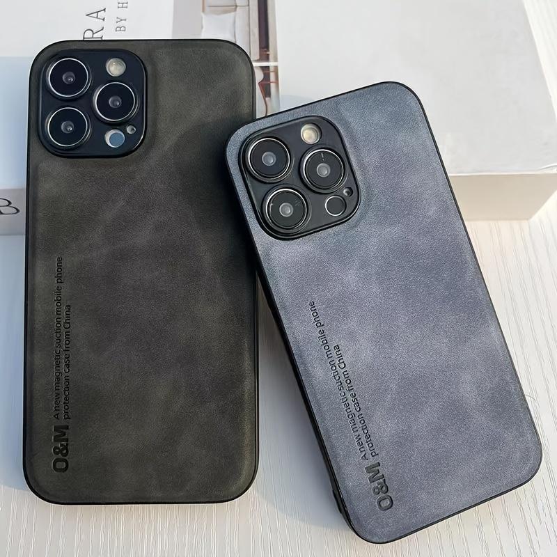 Luxury Artificial Sheepskin Leather Phone Case For iPhone 15 14 13 12 11 Pro Max Plus Men Women Silicone Bumper Shockproof Support Car Holder Cover