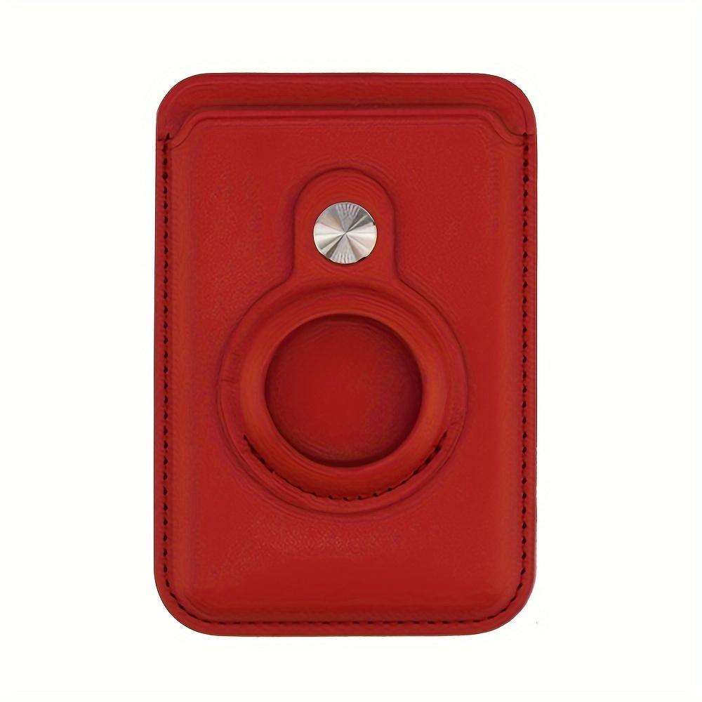 Magnetic Artificial Leather Card Holder Wallet Built In AirTag Pocket For IPhone 15 14 Plus 13 12 Pro Max Anti-Lost