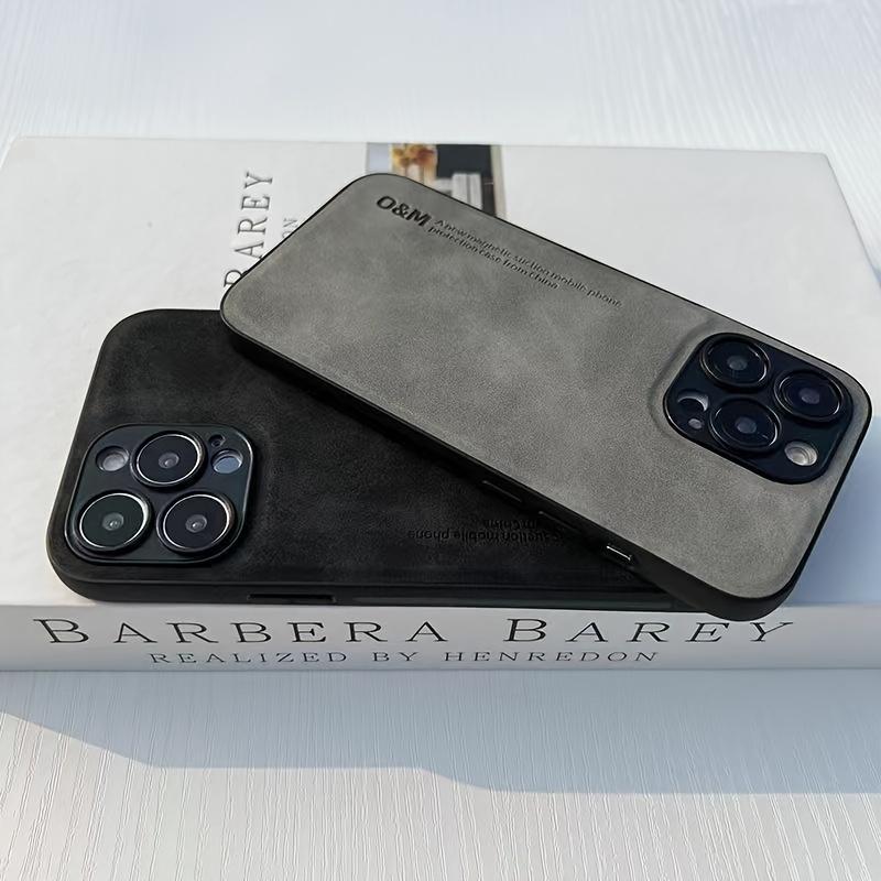 Luxury Artificial Sheepskin Leather Phone Case For iPhone 15 14 13 12 11 Pro Max Plus Men Women Silicone Bumper Shockproof Support Car Holder Cover