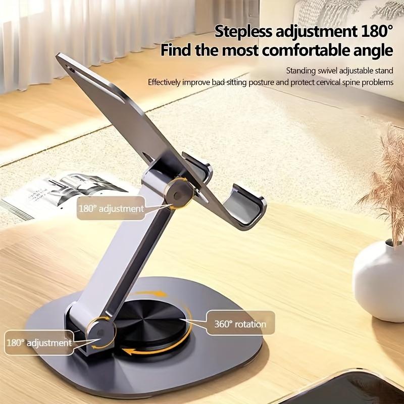 360° Rotatable All-aluminum Mobile Phone Holder, Adjustable Lift, Portable Tablet Holder Suitable For All Mobile Phones, Tablets, For IOS/Android - Ideal For Office Work, Watching Dramas, Online Classes, Watching TV, And Live Streaming