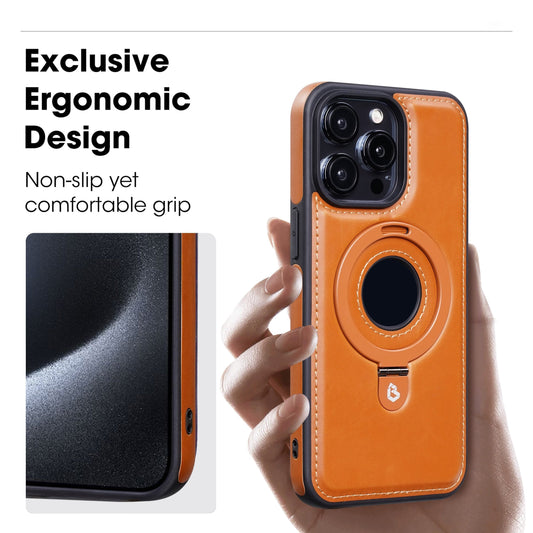 Magnetic Ring Stand Designed For IPhone Case | Protective Faux Leather Case | Compatible With Wireless Magnetic | For Men Woman