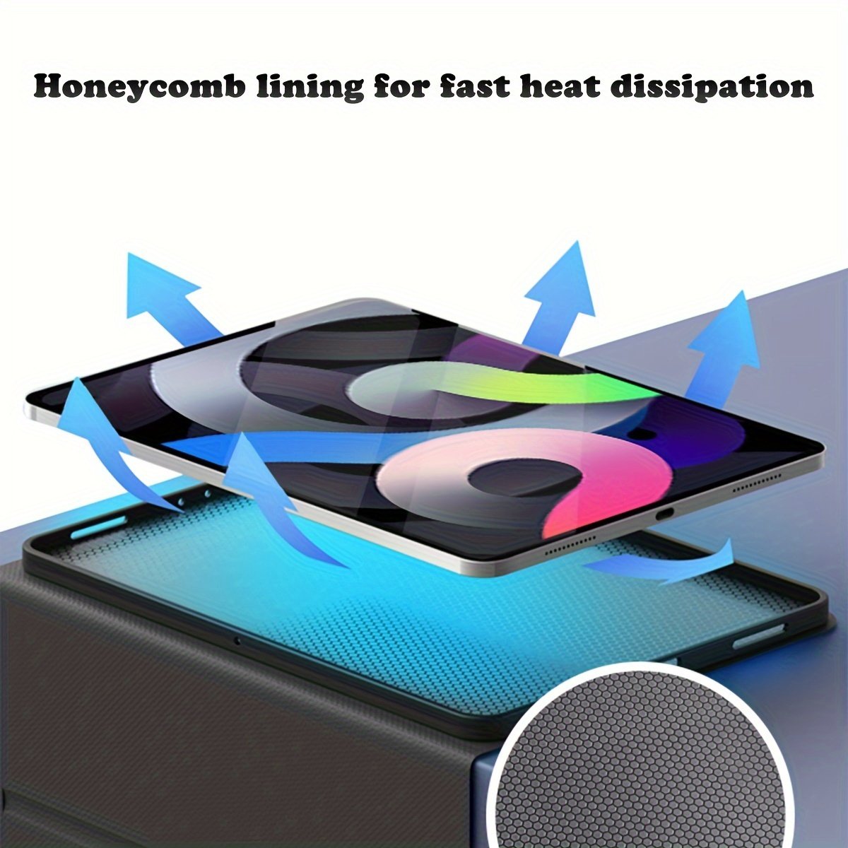 TPU Soft Case for iPad 10.2 Inch 7th 8th 9th Generation - Honeycomb Heat Dissipation, Smart Hibernation Wake Up, Lightweight Anti-Fingerprint - Full Wrap Protection