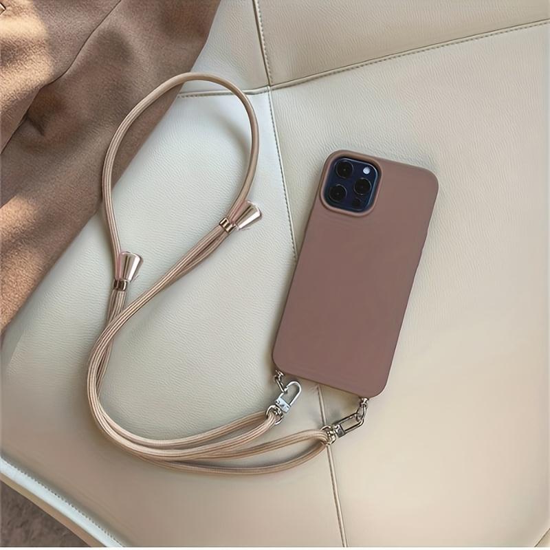 Marble Chain Silicone Case for iPhone 14/13/12 Pro Max - Stylish Crossbody Lanyard Necklace Cover!