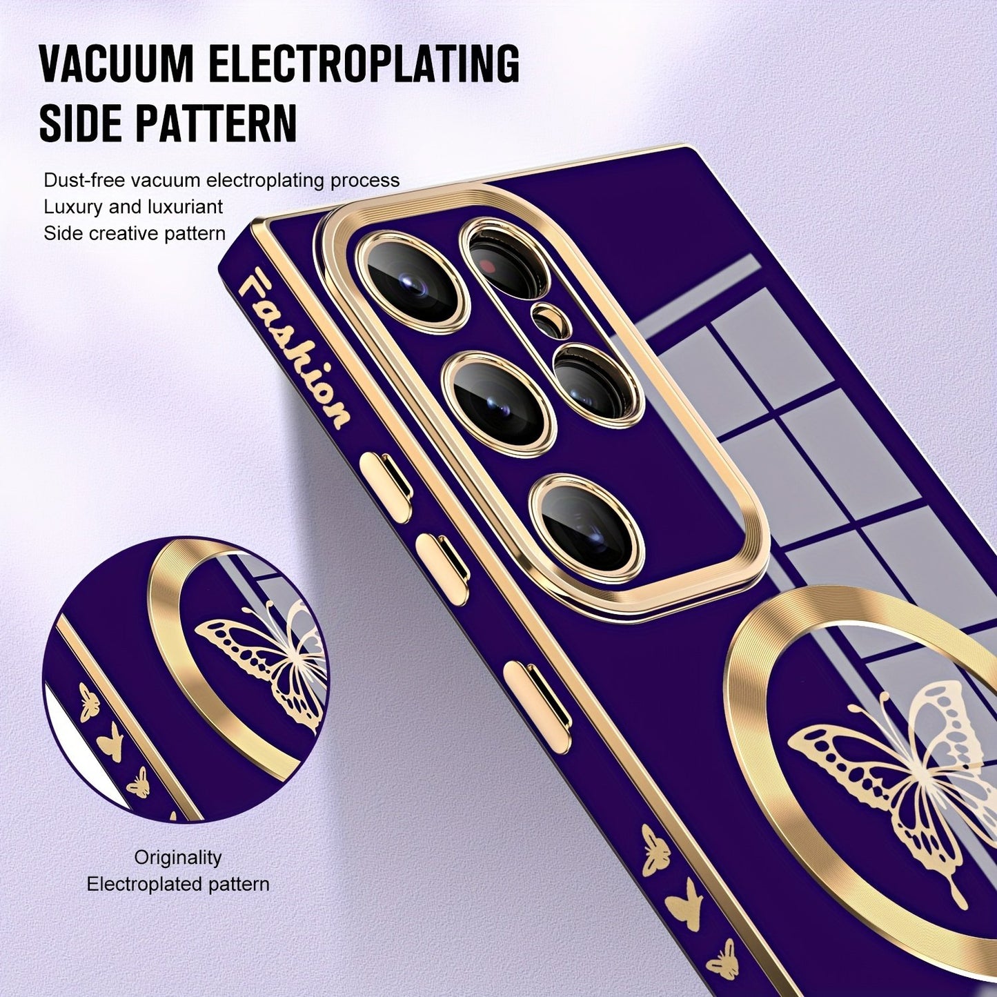 Electroplated Butterfly Phone Case Suitable For Samsung S23S23Ultra S23Plus S22 S22Plus S21 S21Plus