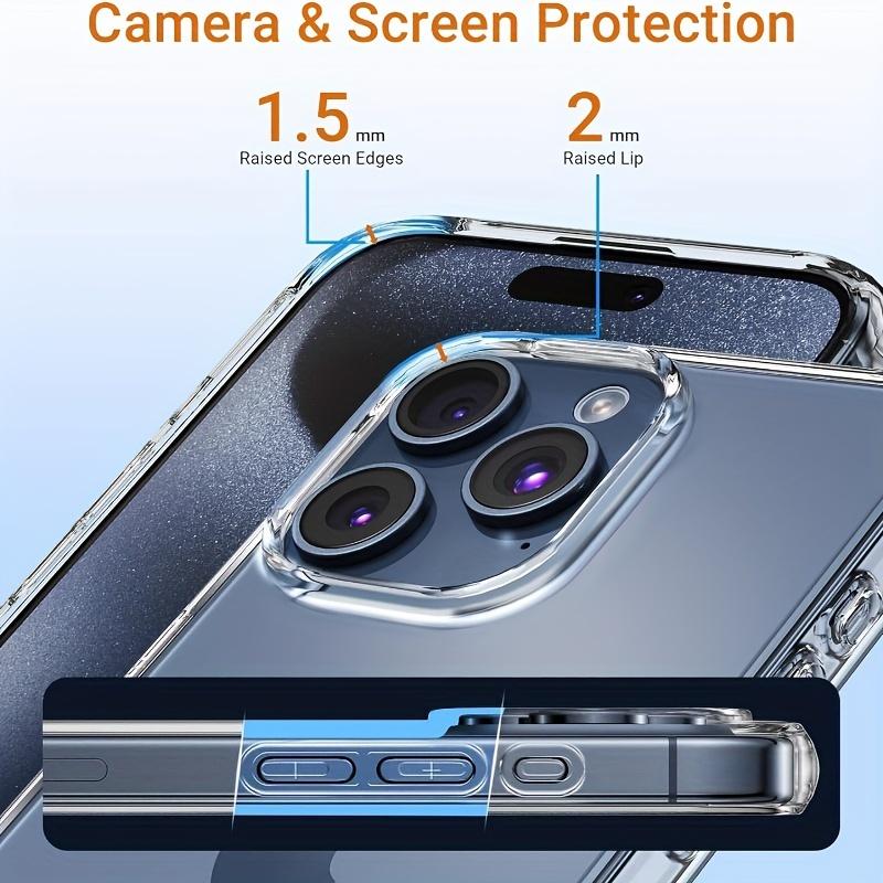 5 in 1 Clear Case for iPhone 11/11 Pro/11 Pro Max/12/12 Pro/12 Pro Max/13/13 Pro/13 Pro Max/14/14 Pro/14 Plus/14 Plus/14 Pro Max/15/15 Pro/15 Plus/15 Pro Max Case with 2X Tempered Glass Screen Protector + 2X Camera Lens Protector, Military Grade case
