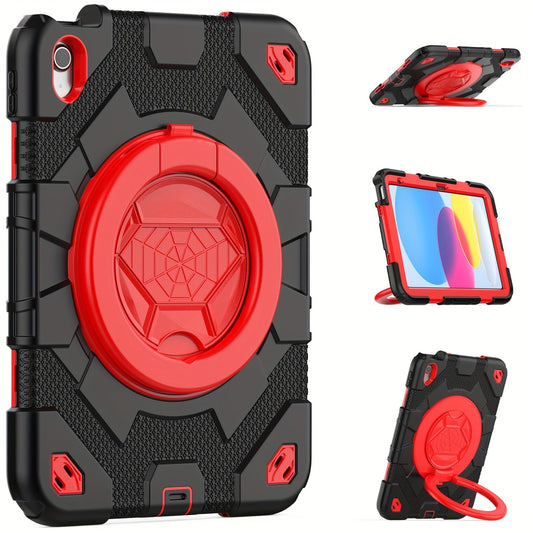 Case For IPad 9th 10.2inch Generation Case With Kickstand, Heavy Duty Shockproof Hybrid Three Layer Protective Cover For Ipad 9.7 Inch 8th 10.2inch Red-blue