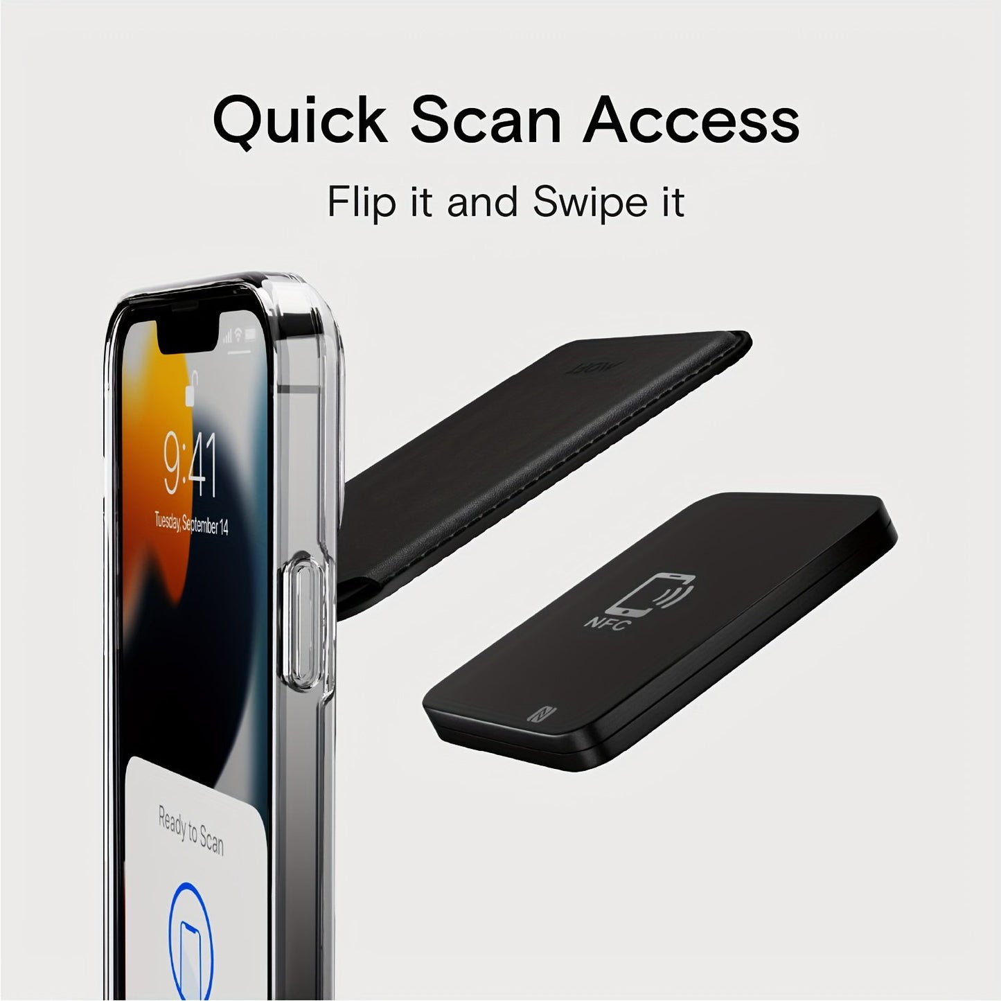 MOFT MagSafe Flash Phone Wallet Stand for iPhone 14/13/12 Series - Adjustable, Ergonomic, Grip