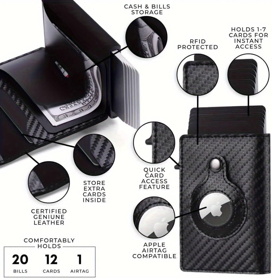 Phone Magsafe Wallet With Airtag Anti Loss Card Solt,Magnetic PU Leather Card Holder Stick on Phone or Phone Case for your iPhone 15/14/13/12/Pro/Plus/Pro Max Series