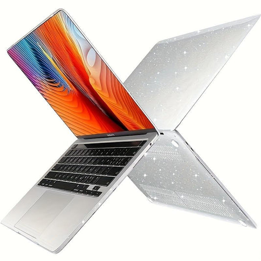 Sparkly Clear Glitter Star Case for MacBook Pro 13/14/16 - Fits 2022, 2021, 2020 Release with A2338, A2442, A2485 M2 M1 Chip - Glossy Hard Shell Cover in Black, Green, or Blue - Protects and Adds Style to Your Laptop