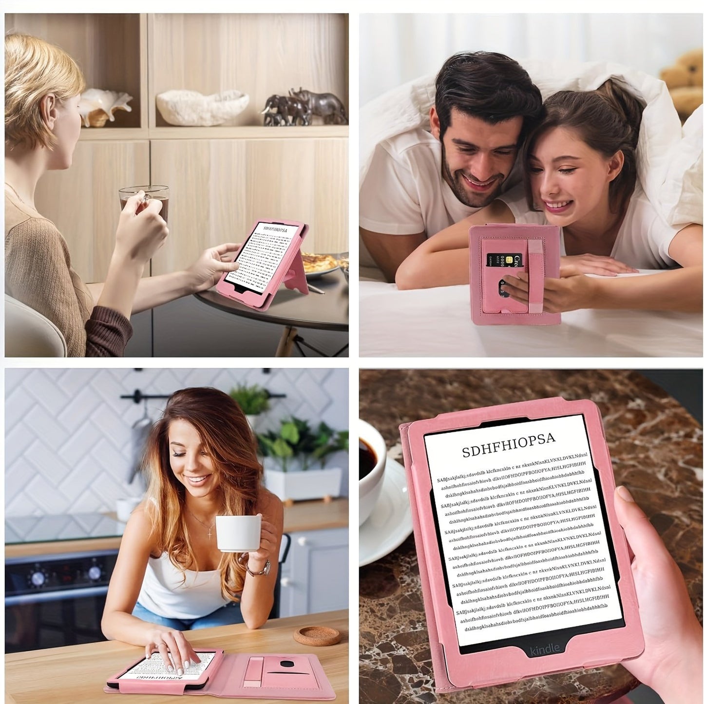 Case for 6.8" Kindle Paperwhite (11th Generation - 2021) and Signature Edition, Premium PU Leather 6.8" Kindle Paperwhite Case with Auto Wake/Sleep, Hand Strap, Card Slot and Foldable Stand, Pink