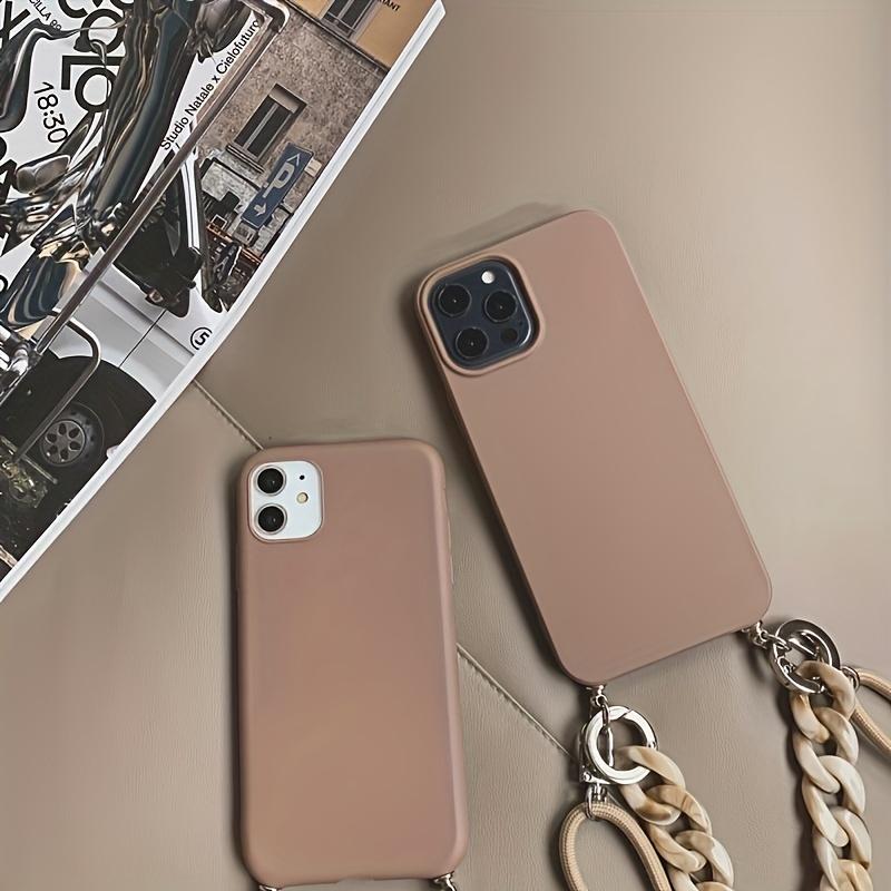 Marble Chain Silicone Case for iPhone 14/13/12 Pro Max - Stylish Crossbody Lanyard Necklace Cover!