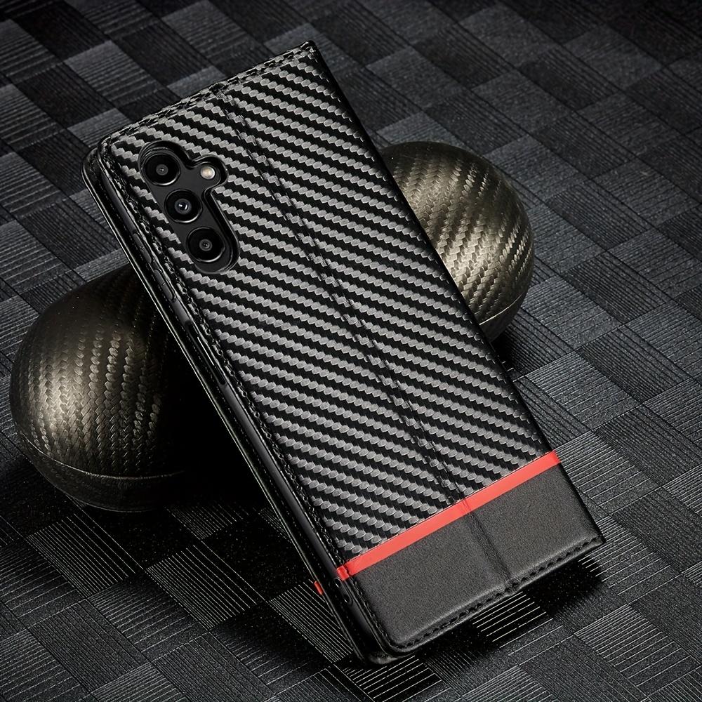 Premium Leather Wallet Case with Carbon Fiber Pattern for Samsung Galaxy S23 Ultra S22 S21 FE Ultra S20 FE S10 Plus A54 A53 A52 A52s A51