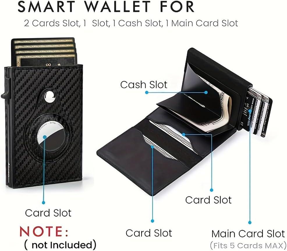 Phone Magsafe Wallet With Airtag Anti Loss Card Solt,Magnetic PU Leather Card Holder Stick on Phone or Phone Case for your iPhone 15/14/13/12/Pro/Plus/Pro Max Series