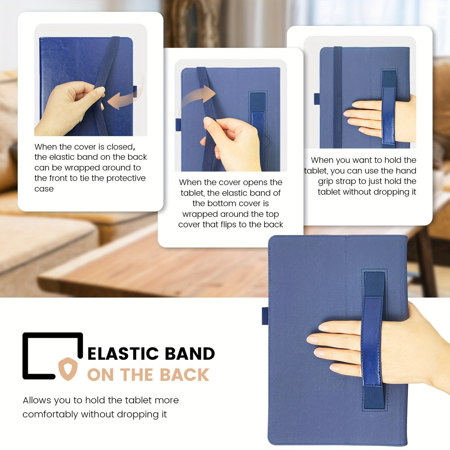 Case For Samsung Galaxy Tab A9+/A9 Plus 11 Inch 2023 Model (SM-X210/X216/X218), Premium Pu Leather Folio Cover With S Pen Holder & Hand Strap With Auto Wake/Sleep, (Note: Only Fits This Model Of Case, Tablet And Pen Not Included)