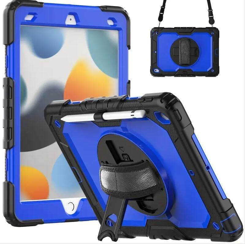 FS FANSONGiPad 9th/8th/7th Generation Case, FS FANSONG iPad 10.2 Case 2021/2020/2019 with Screen Protector Pencil Holder 360 Rotating Hand Strap Shoulder Strap, for 9th/8th/7th Gen iPad Case
